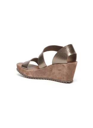  - PEDRO GARCIA  - 'Fely' slant strap metallic leather platform sandals