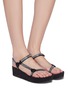 Figure View - Click To Enlarge - PEDRO GARCIA  - 'Love' Swarovski crystal strap platform sandals
