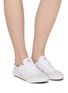 Figure View - Click To Enlarge - VEJA - 'Volley' suede panel organic canvas sneakers