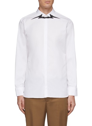 Main View - Click To Enlarge - NEIL BARRETT - Thunderbolt print collar shirt