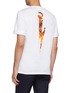 Back View - Click To Enlarge - NEIL BARRETT - Roll cuff flame thunderbolt print T-shirt