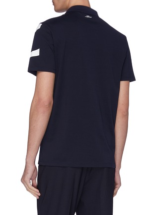 Back View - Click To Enlarge - NEIL BARRETT - Thunderbolt print polo shirt