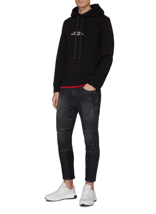 Figure View - Click To Enlarge - NEIL BARRETT - Ribbed panel washed skinny jeans