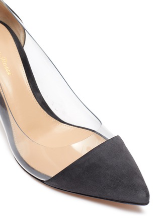 Detail View - Click To Enlarge - GIANVITO ROSSI - Plexi' PVC and suede pumps