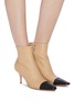 Figure View - Click To Enlarge - GIANVITO ROSSI - 'Lucy' contrast toecap leather ankle boots