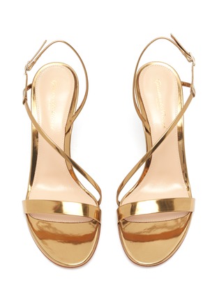 Detail View - Click To Enlarge - GIANVITO ROSSI - 'Manhattan 85' strappy metallic leather sandals