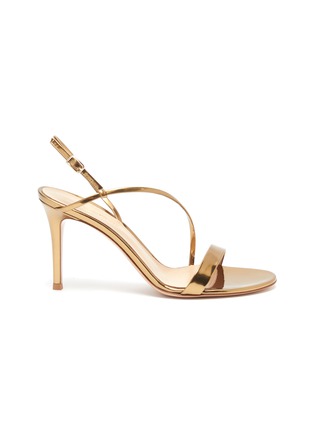 Main View - Click To Enlarge - GIANVITO ROSSI - 'Manhattan 85' strappy metallic leather sandals