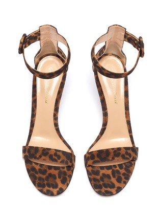 Detail View - Click To Enlarge - GIANVITO ROSSI - 'Portofino 85' leopard print suede sandals