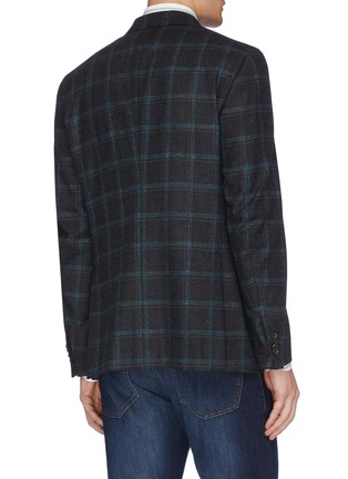 Back View - Click To Enlarge - ISAIA - 'Gregory' check wool blend Donegal tweed blazer
