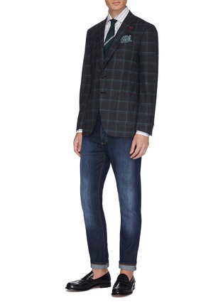 Figure View - Click To Enlarge - ISAIA - 'Gregory' check wool blend Donegal tweed blazer