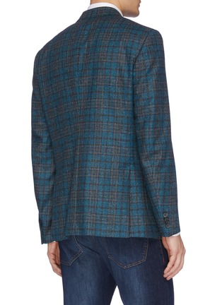 Back View - Click To Enlarge - ISAIA - 'Gregory' tartan plaid wool blend Donegal tweed blazer