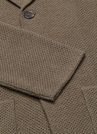  - ISAIA - Notched lapel wool waffle knit cardigan