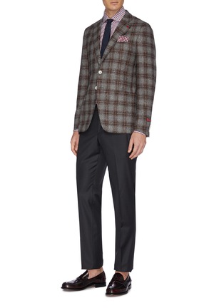 Figure View - Click To Enlarge - ISAIA - 'Cortina' tartan plaid wool-cashmere tweed blazer