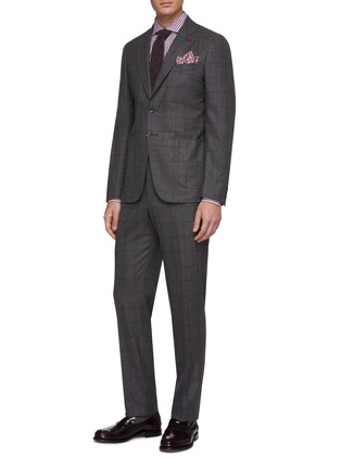 Figure View - Click To Enlarge - ISAIA - 'Cortina' windowpane check wool-cashmere flannel suit