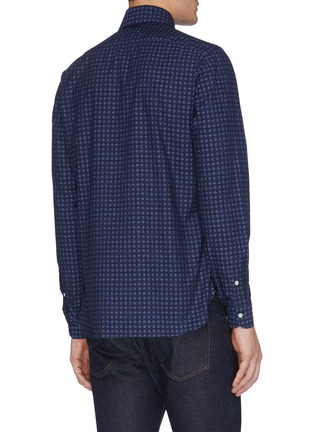 Back View - Click To Enlarge - ISAIA - Geometric floral print chambray shirt