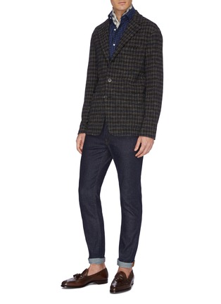 Figure View - Click To Enlarge - ISAIA - Geometric floral print chambray shirt