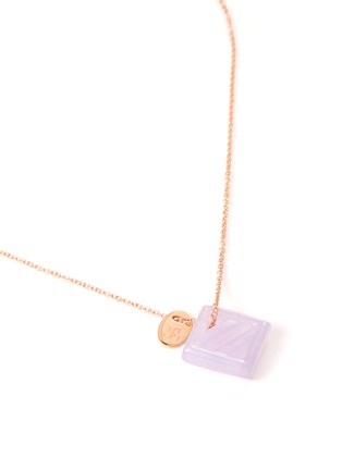 Jade square pendant 18k rose gold 