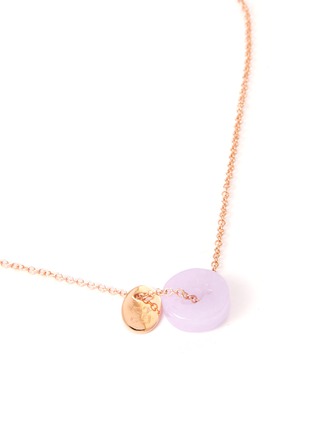 Figure View - Click To Enlarge - SAMUEL KUNG - Jade hoop pendant 18k rose gold necklace