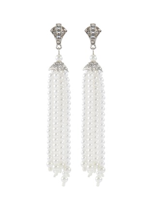 Main View - Click To Enlarge - KENNETH JAY LANE - Glass crystal pearl fringe drop earrings