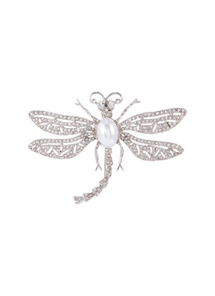 Main View - Click To Enlarge - KENNETH JAY LANE - Glass crystal pearl dragonfly brooch