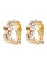 Main View - Click To Enlarge - KENNETH JAY LANE - Glass crystal pearl embellished hoop clip earrings