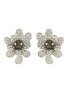 Main View - Click To Enlarge - KENNETH JAY LANE - Glass crystal pearl floral clip stud earrings