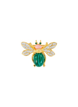Main View - Click To Enlarge - KENNETH JAY LANE - Glass crystal cabochon bee brooch