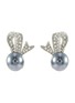 Main View - Click To Enlarge - KENNETH JAY LANE - Glass crystal pearl half bow clip stud earrings