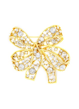 Main View - Click To Enlarge - KENNETH JAY LANE - Glass crystal cutout bow brooch