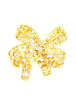 Figure View - Click To Enlarge - KENNETH JAY LANE - Glass crystal cutout bow brooch
