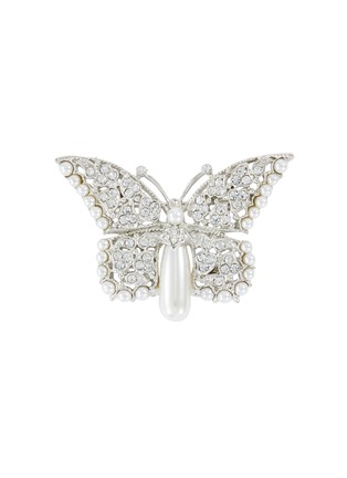 Main View - Click To Enlarge - KENNETH JAY LANE - Glass crystal pearl butterfly brooch