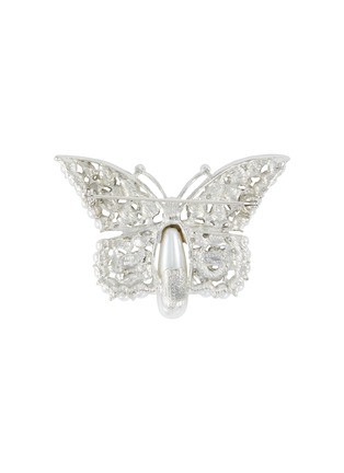 Figure View - Click To Enlarge - KENNETH JAY LANE - Glass crystal pearl butterfly brooch