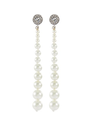 Main View - Click To Enlarge - KENNETH JAY LANE - Glass crystal stud pearl link drop earrings