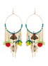 Main View - Click To Enlarge - KENNETH JAY LANE - Mix charm chain fringe hoop earrings