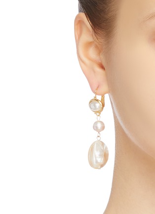 Figure View - Click To Enlarge - KENNETH JAY LANE - Freshwater pearl drop earrings