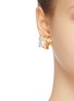 Figure View - Click To Enlarge - KENNETH JAY LANE - Glass crystal faux pearl bee clip stud earrings
