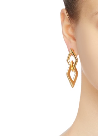 Figure View - Click To Enlarge - KENNETH JAY LANE - Cutout diamond link drop earrings