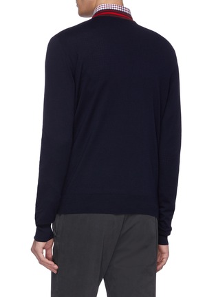 Back View - Click To Enlarge - ISAIA - Stripe collar sweater