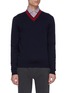 Main View - Click To Enlarge - ISAIA - Stripe collar sweater