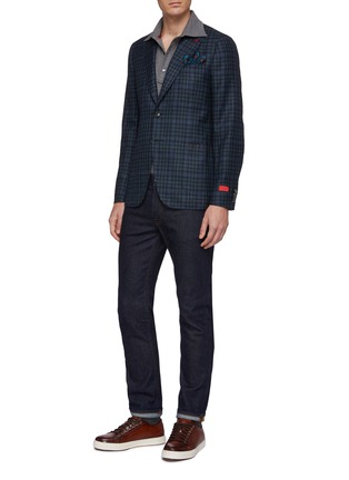 Figure View - Click To Enlarge - ISAIA - 'Cortina' gingham check wool blend blazer