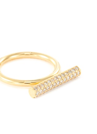 Detail View - Click To Enlarge - HYÈRES LOR - 'Noailles' diamond 14k yellow gold bar ring