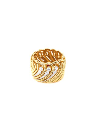 Main View - Click To Enlarge - ROBERTO COIN - 'New Barocco' diamond 18k yellow gold openwork ring