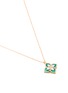 Figure View - Click To Enlarge - ROBERTO COIN - 'Princess Flower' diamond malachite 18k rose gold pendant necklace