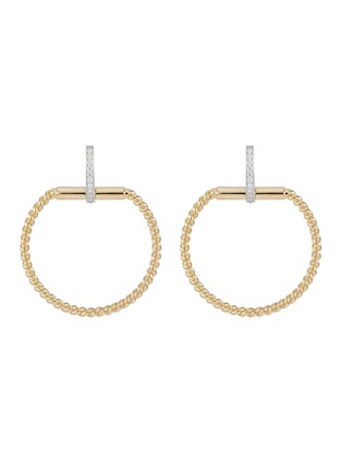 Main View - Click To Enlarge - ROBERTO COIN - 'Classique Parisienne' diamond 18k yellow gold twist hoop earrings