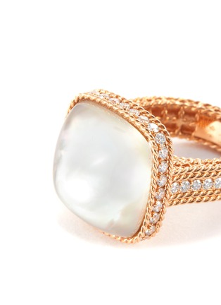 Detail View - Click To Enlarge - ROBERTO COIN - 'Roman Barocco' diamond Mother-of-Pearl 18k rose gold ring