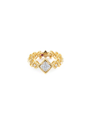 Main View - Click To Enlarge - ROBERTO COIN - 'Roman Barocco' diamond 18k yellow gold openwork ring