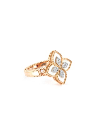Main View - Click To Enlarge - ROBERTO COIN - 'Princess Flower' diamond Mother-of-Pearl 18k rose gold ring
