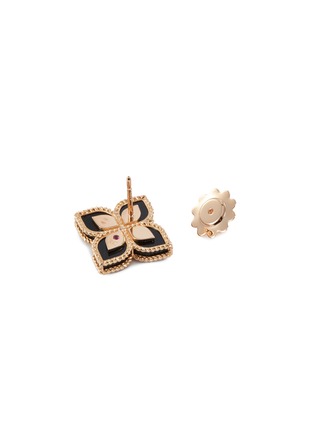 Detail View - Click To Enlarge - ROBERTO COIN - 'Princess Flower' diamond jade 18k rose gold stud earrings