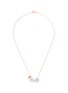 Main View - Click To Enlarge - SAMUEL KUNG - Double jade hoop pendant 18k rose gold necklace