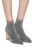 Figure View - Click To Enlarge - PEDDER RED - 'Hank' glitter sock knit ankle boots